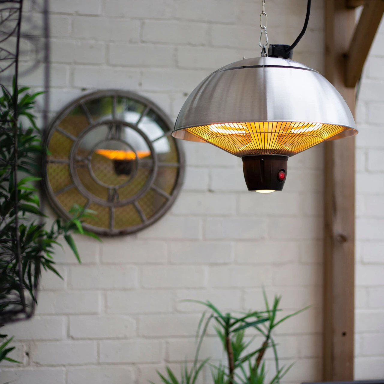 Hanging Mushroom Heater, Silver 2 Hanging Mushroom Heater, Silver - Image 2