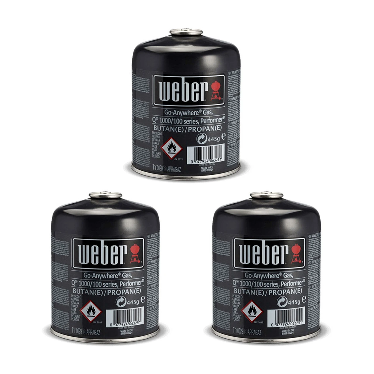 Weber® Disposable Gas Canister - Triple Pack 1 Weber® Disposable Gas Canister - Triple Pack