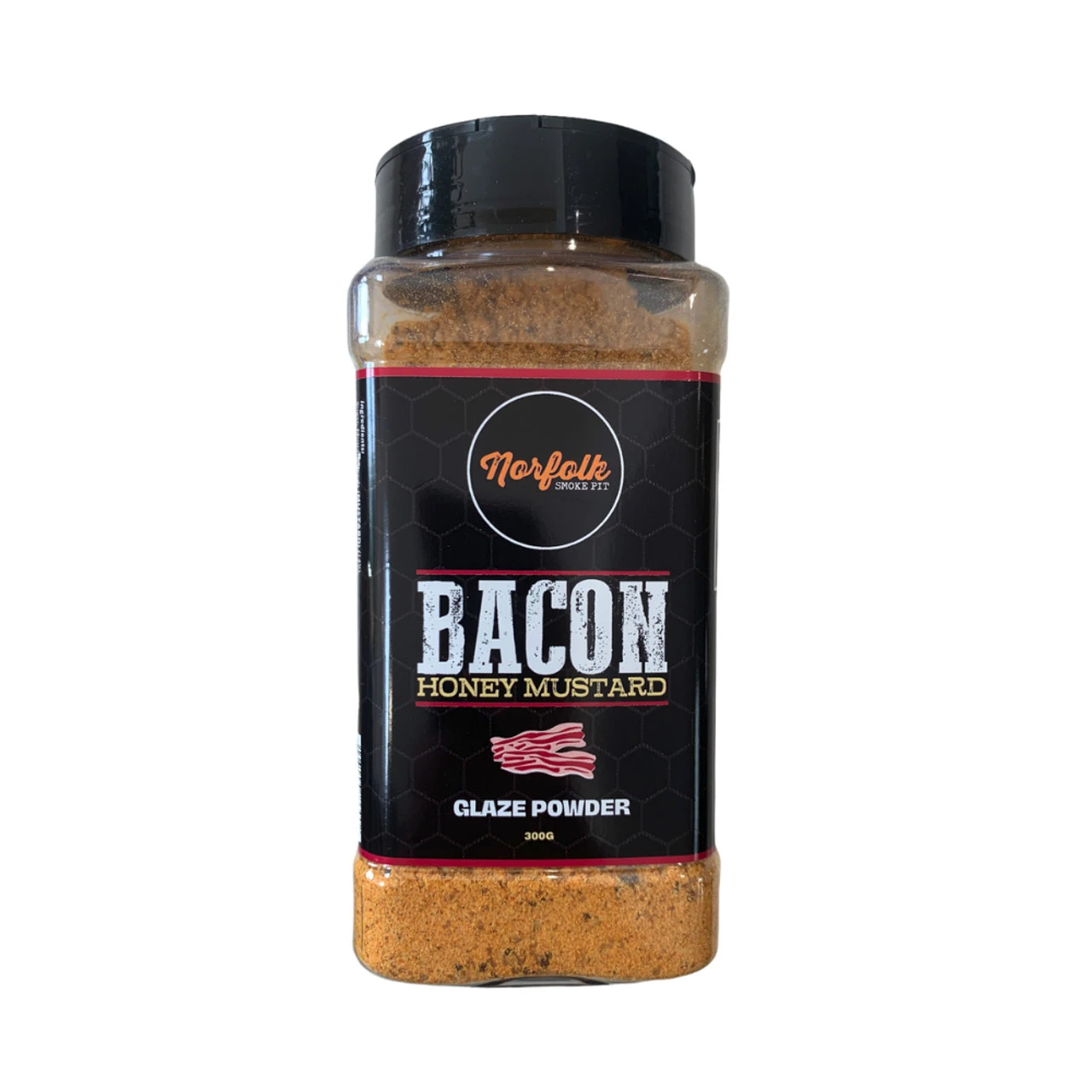 Norfolk Smoke Pit Bacon Honey Mustard Glaze Powder Shaker - 300g 1 Norfolk Smoke Pit Bacon Honey Mustard Glaze Powder Shaker - 300g