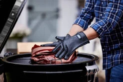 Weber® Silicone Grilling Gloves -BBQ Kingdom Weber Silicone Grilling Gloves in use with Kamado 11735.1651566701
