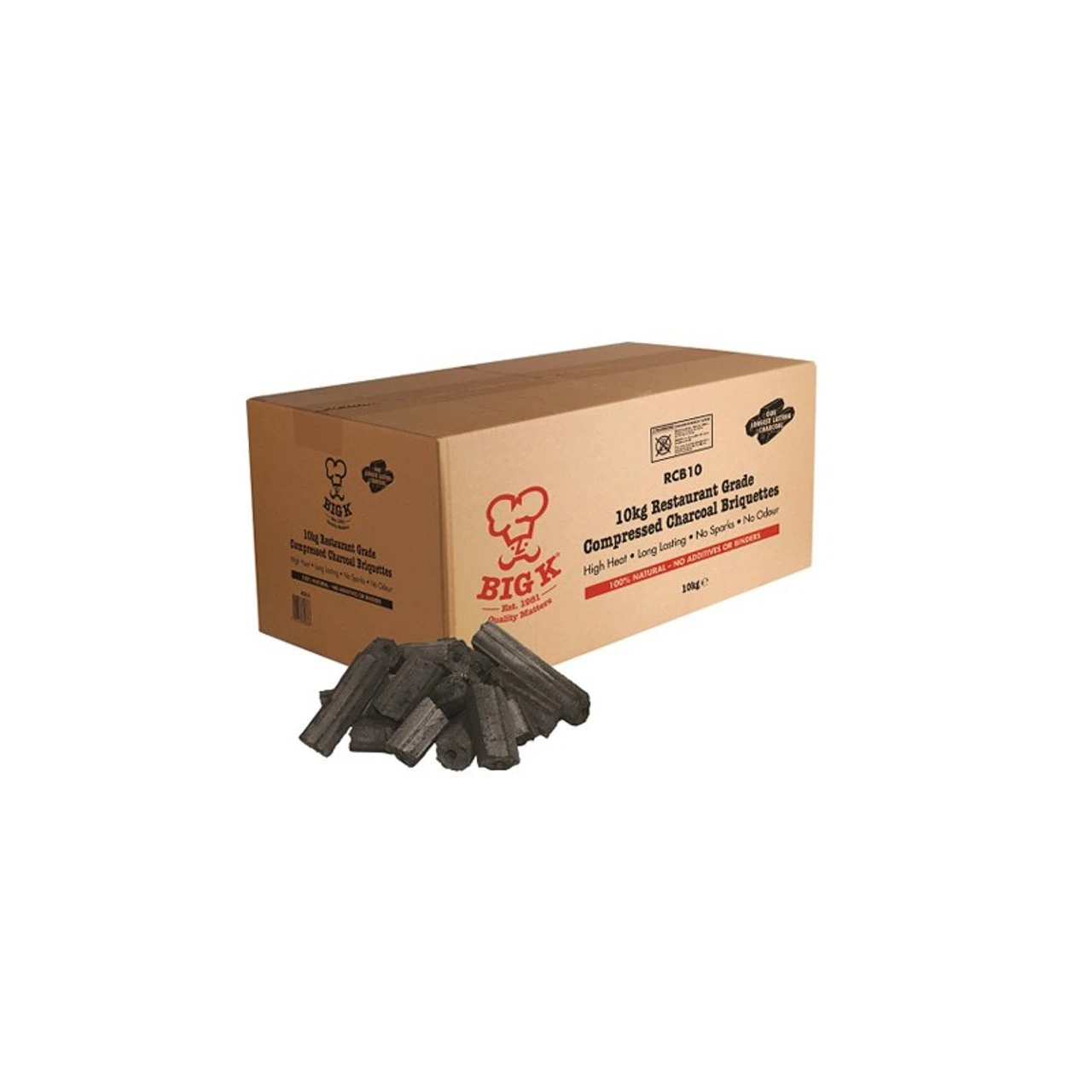 Big K Restaurant Charcoal Briquettes, 10KG 1 Big K Restaurant Charcoal Briquettes, 10KG