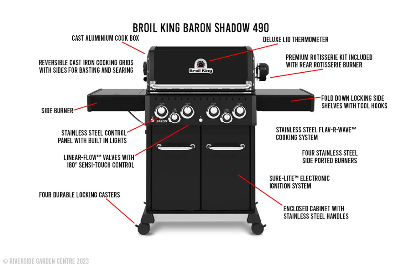Broil King Baron Shadow 490 Gas Barbecue 5 Broil King Baron Shadow 490 Gas Barbecue - Image 5
