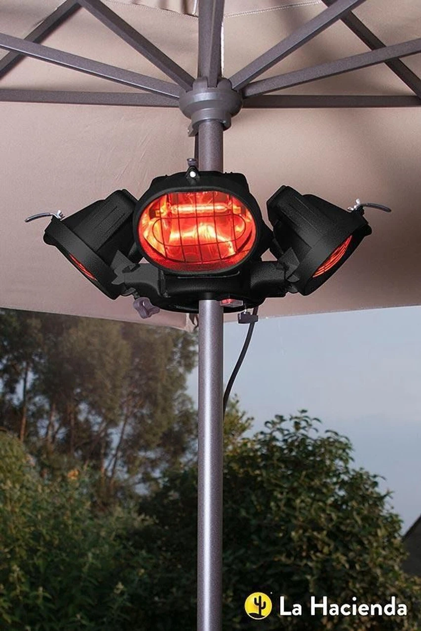 Heatmaster 1800W Umbrella Mount Infrared Patio Heater - Black 2 Heatmaster 1800W Umbrella Mount Infrared Patio Heater - Black - Image 2