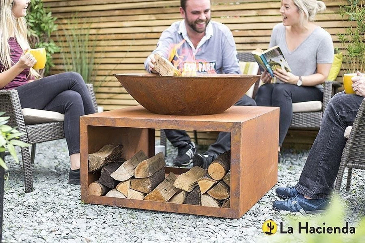 Moho Oxidised Firepit With Steel Stand, (H:55 X W:75 X D:75cm) 2 Moho Oxidised Firepit With Steel Stand, (H:55 X W:75 X D:75cm) - Image 2