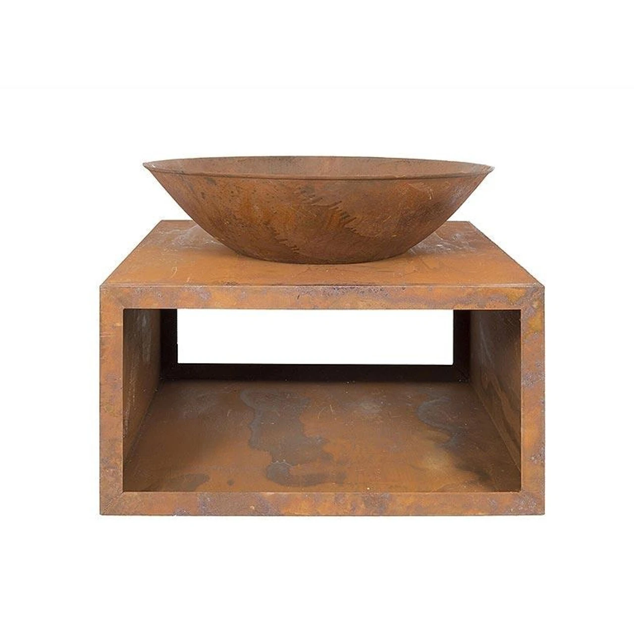 Moho Oxidised Firepit With Steel Stand, (H:55 X W:75 X D:75cm) 1 Moho Oxidised Firepit With Steel Stand, (H:55 X W:75 X D:75cm)