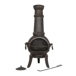 Sierra Cast Iron Chimenea W/Grill XL Bronze 125cm