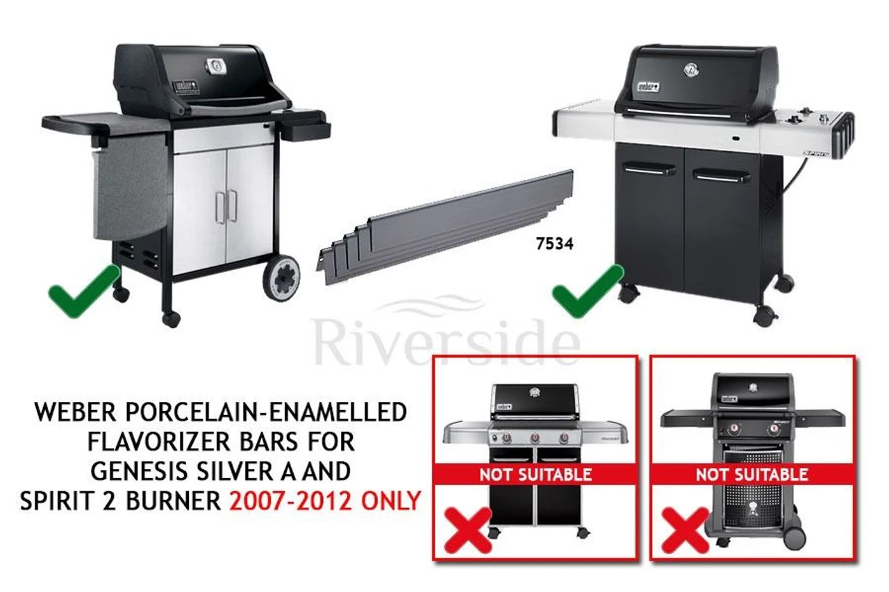 Weber® Porcelain-Enamelled Flavorizer Bars For Genesis® Silver A And Spirit 2 Burner 2 Weber® Porcelain-Enamelled Flavorizer Bars For Genesis® Silver A And Spirit 2 Burner - Image 2
